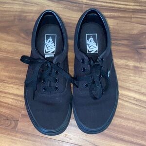 Black vans - women’s 7.5, leather heel back